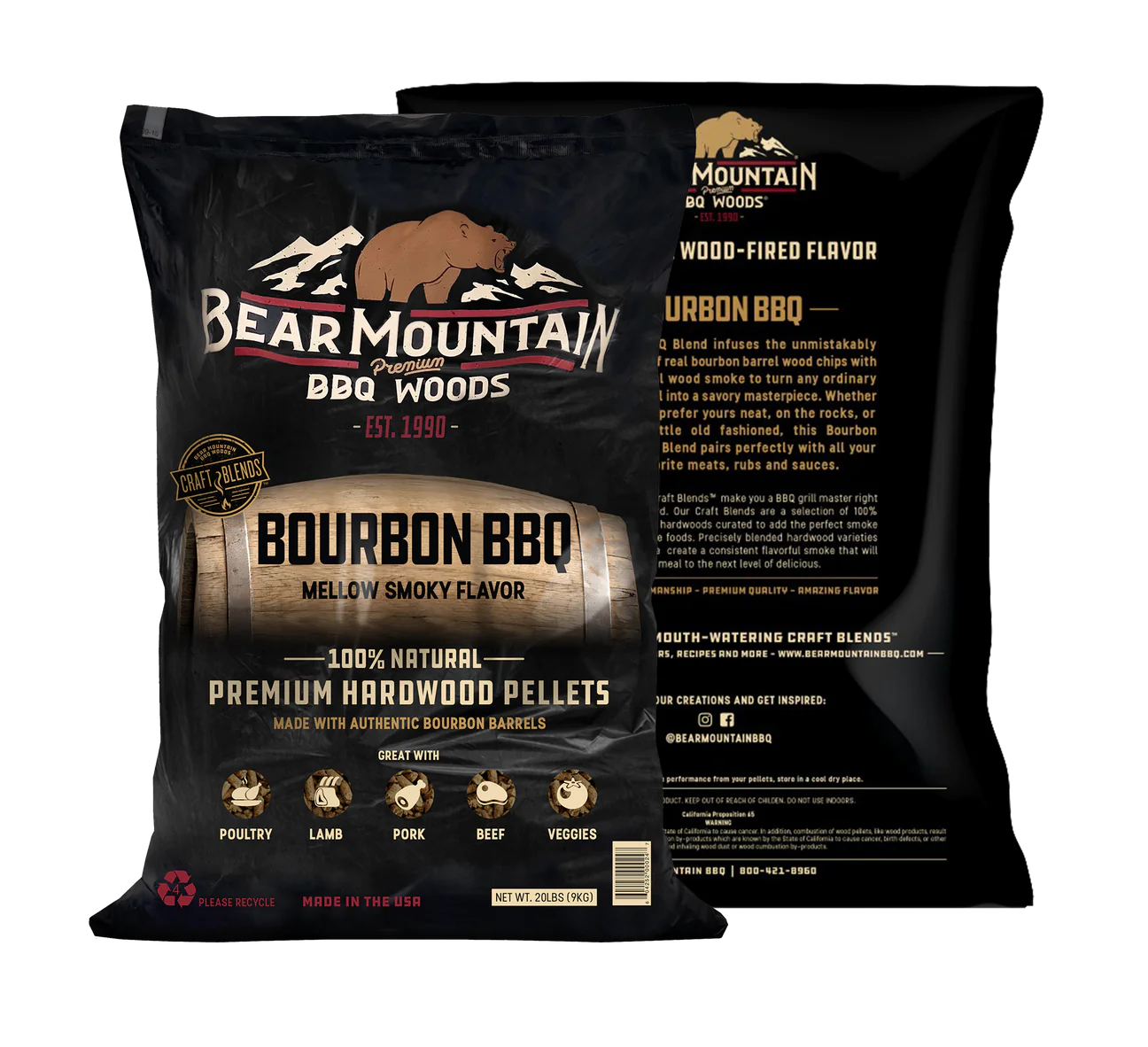 Bear Mountain Bourbon Wood Pellets - 20lb