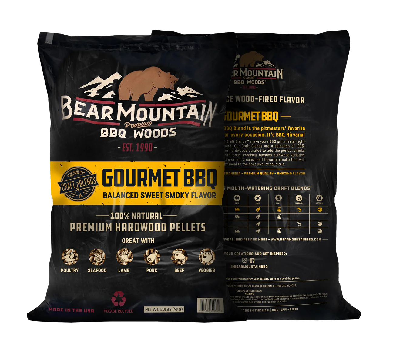 Bear Mountain Gourmet BBQ Wood Pellets - 20lb