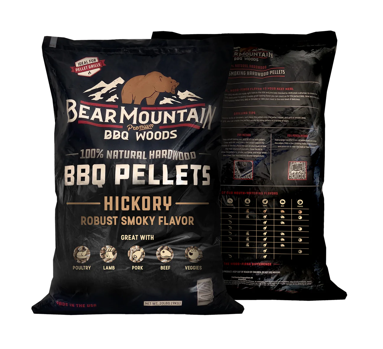 Bear Mountain Hickory Wood Pellets - 20lb