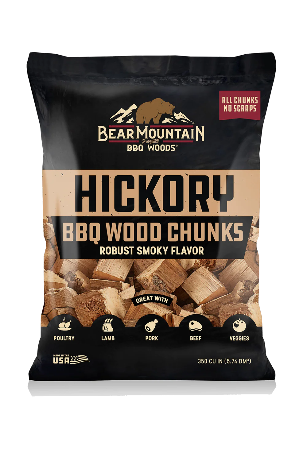 Bear Mountain Hickory Wood Chunks - 4lb