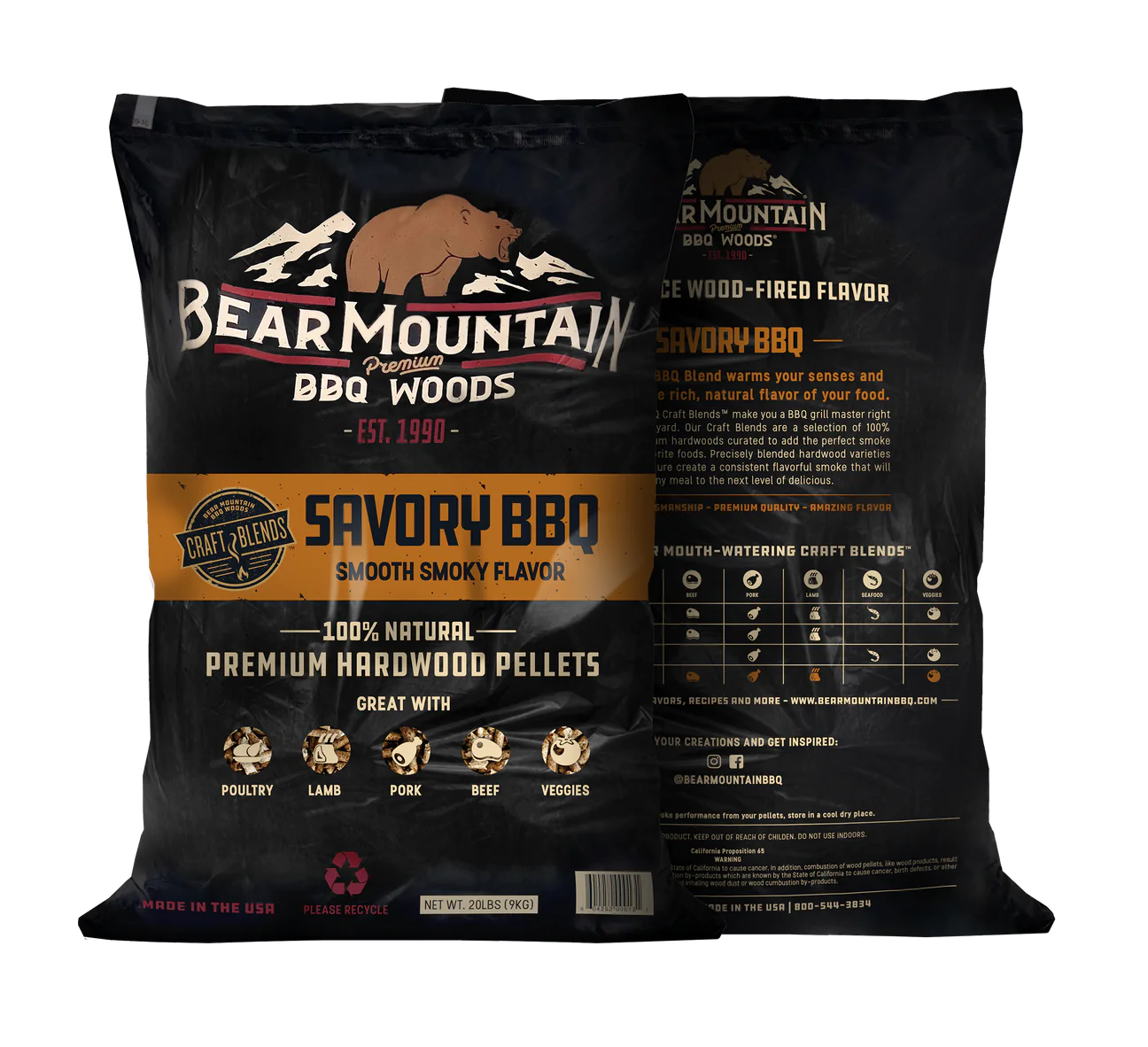 Bear Mountain Savory Wood Pellets - 20lb